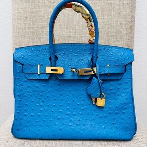 Not Hermes Birkin Style Top-Handle Tote